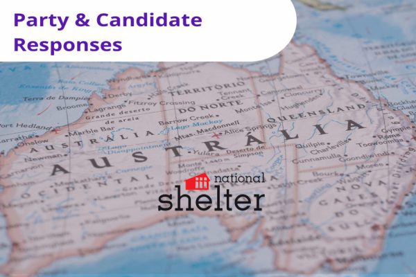 Party and Candidate Responses to National Shelter Policy Checklist